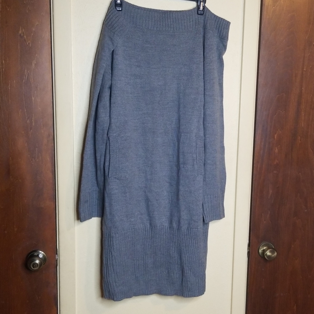 NWOT grey off sholder sweater dress